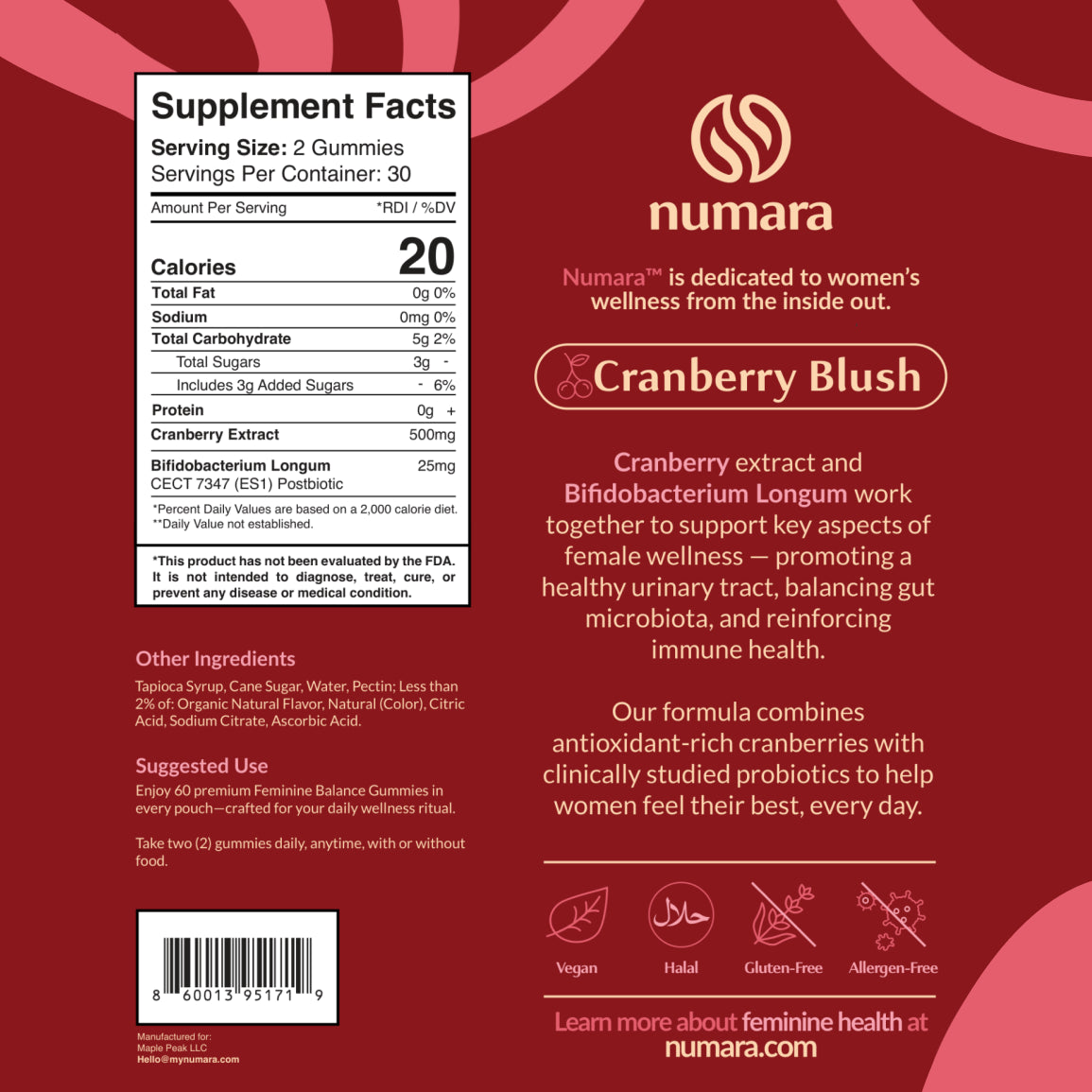 Cranberry Prebiotic Gummy